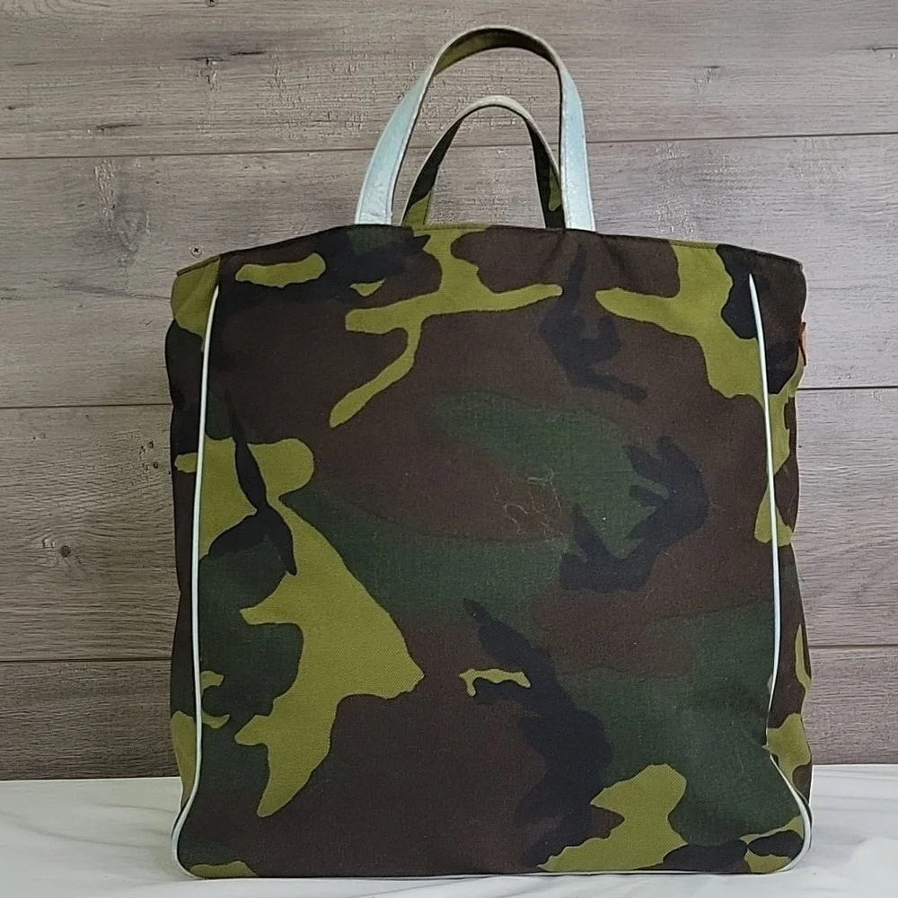 Large MZ Wallace Green Camouflage Tote Bag